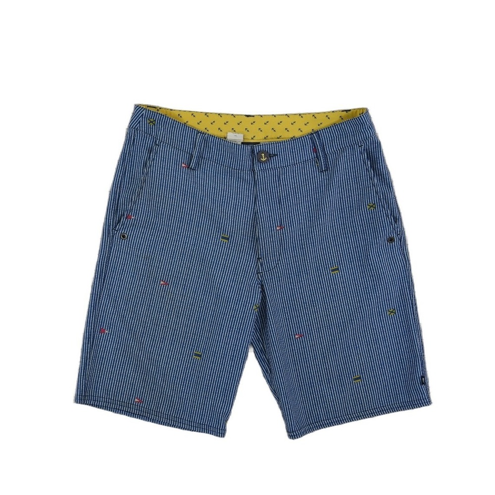 Sperry Top Sider Flag Shorts Men's Size 30 Navy Blue Nautical Striped Hybrid